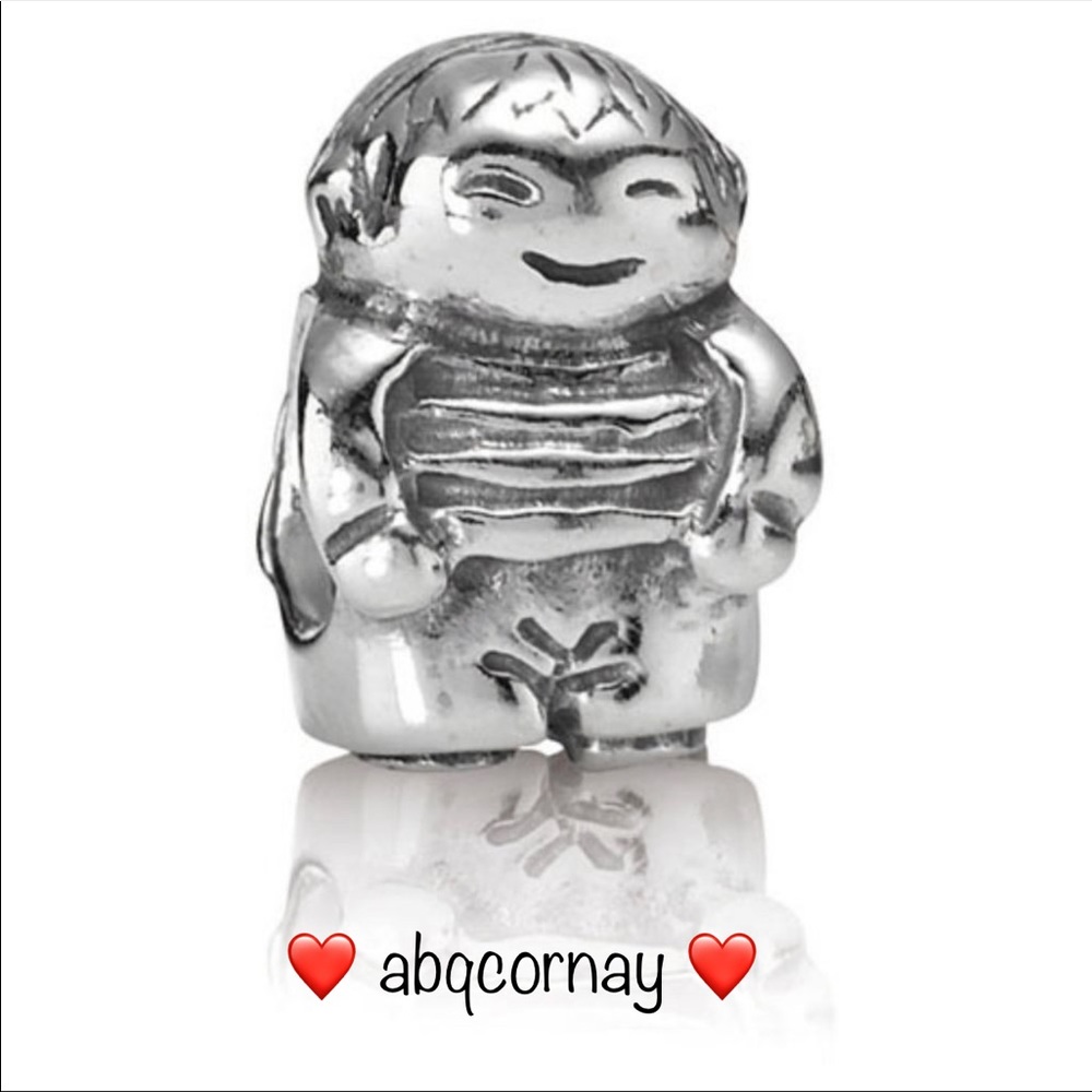 EUC Pandora 790360 Sterling Silver Young Boy Family Bead